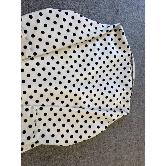 GRACE CHUANG Women's Small Polka Dot Duster Jacket Coat S White Black - Picture 14 of 16